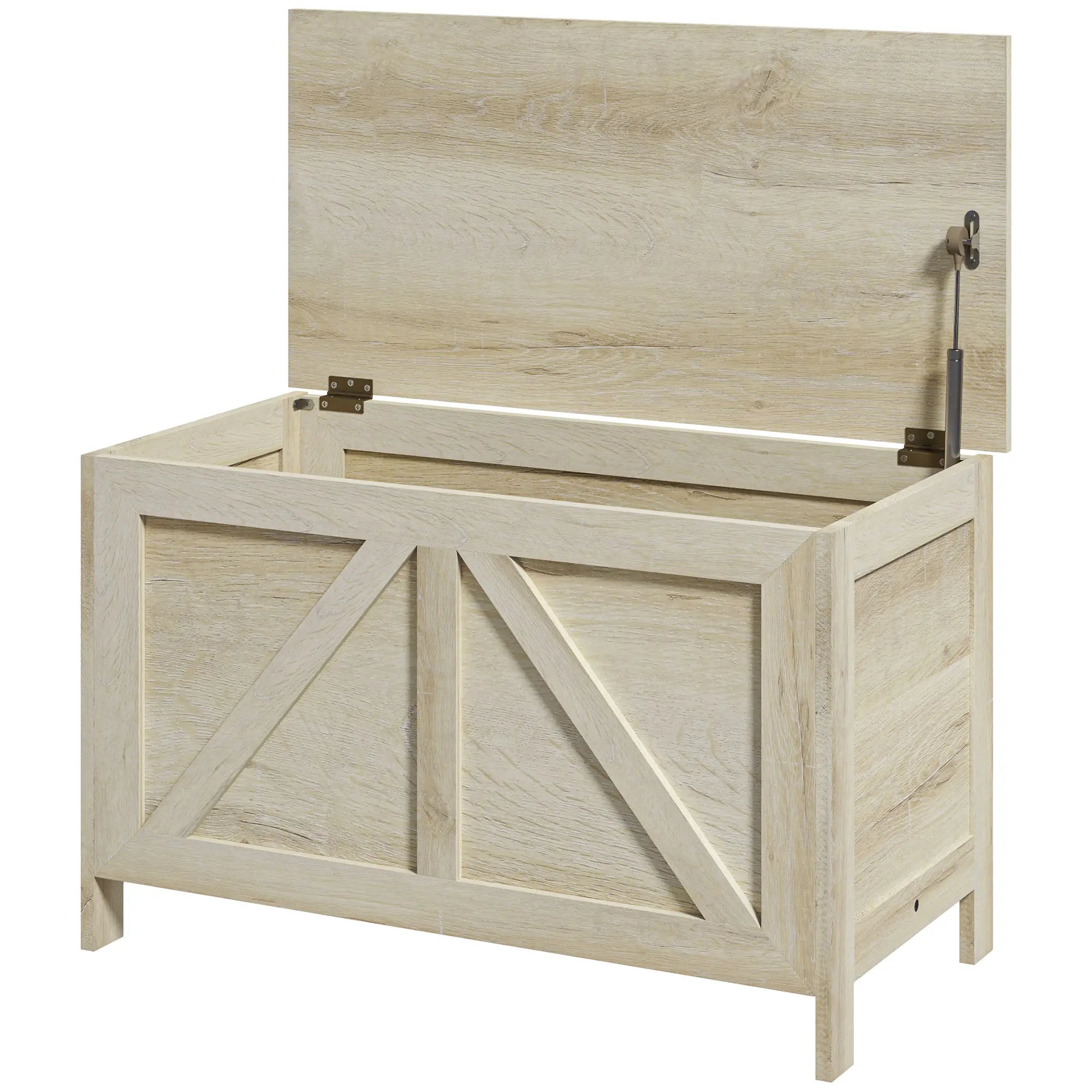 Farmhouse Storage Trunk Box Organizer, Safety Hinge, 100° Open Storage Cabinets at Gallery Canada