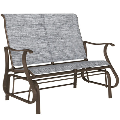 Garden Double Gliding Chair, Patio Glider, Steel Frame, Dark Grey Outdoor Gliders at Gallery Canada