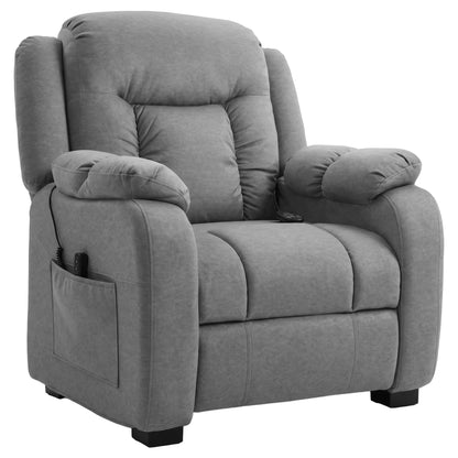 Massage Recliner Chair, Quiet Brushless Motor, Pet-Friendly Fabric, 2 Memory Positions, Grey Single Sofas at Gallery Canada