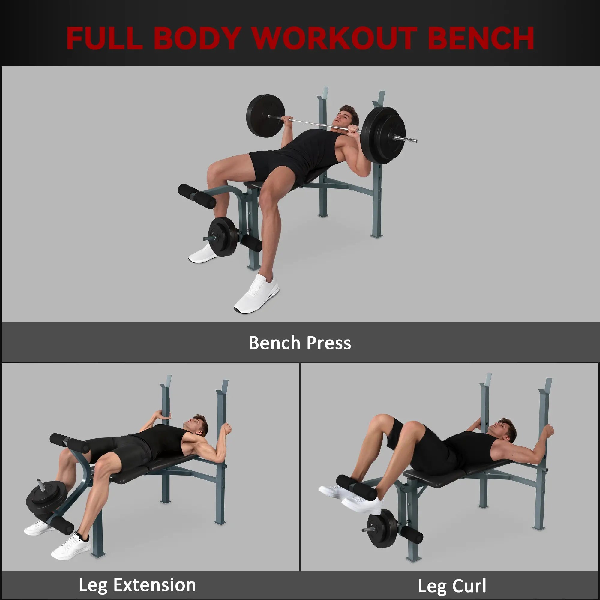 Adjustable Incline Decline Weight Bench, Leg Extension, Barbell Rack Weight Benches at Gallery Canada
