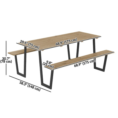 5.7 FT Outdoor Picnic Table, Spruce Wood, 795 LBS Benches, Brown Picnic Tables & Camping Chairs at Gallery Canada