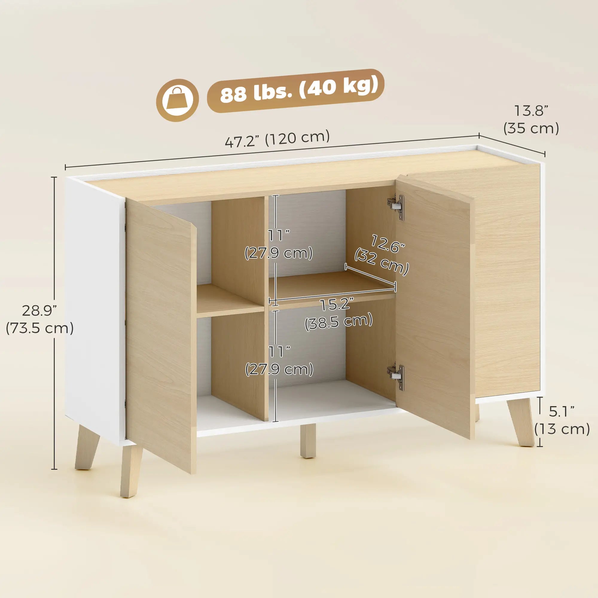 Sideboard Buffet Cabinet, 47