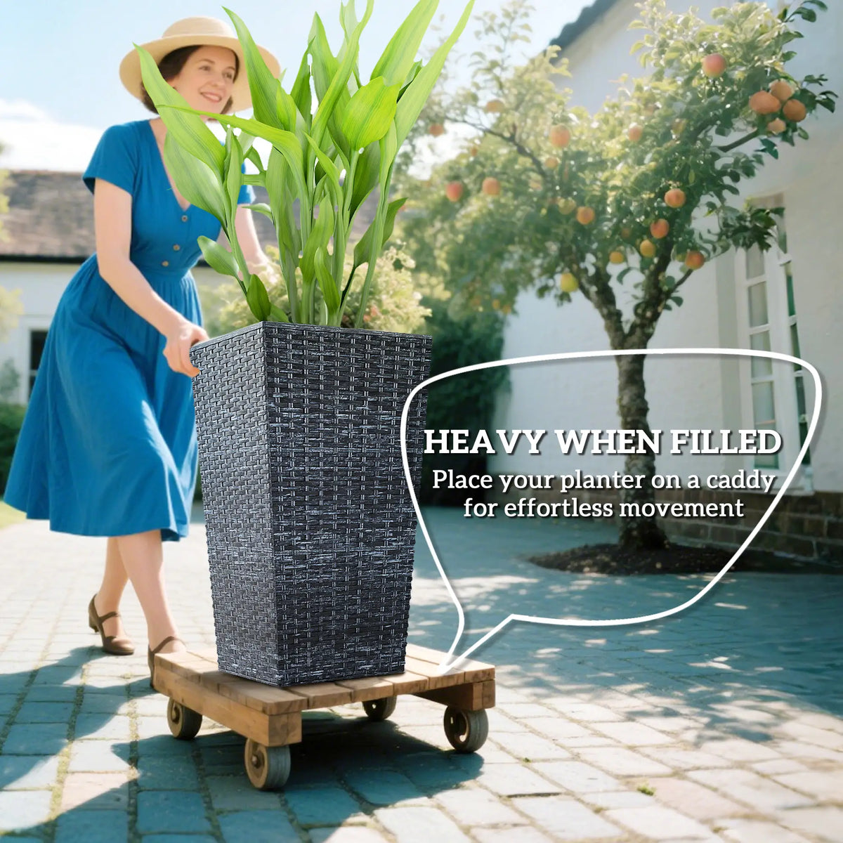 Ensemble de 3 supports de plantes hauts, pot de fleurs d'intérieur et d'extérieur, gris mélangé, gris