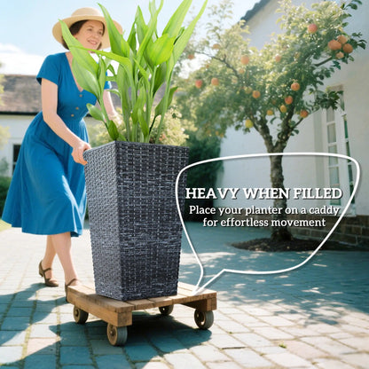 Ensemble de 3 supports de plantes hauts, pot de fleurs d'intérieur et d'extérieur, gris mélangé, gris