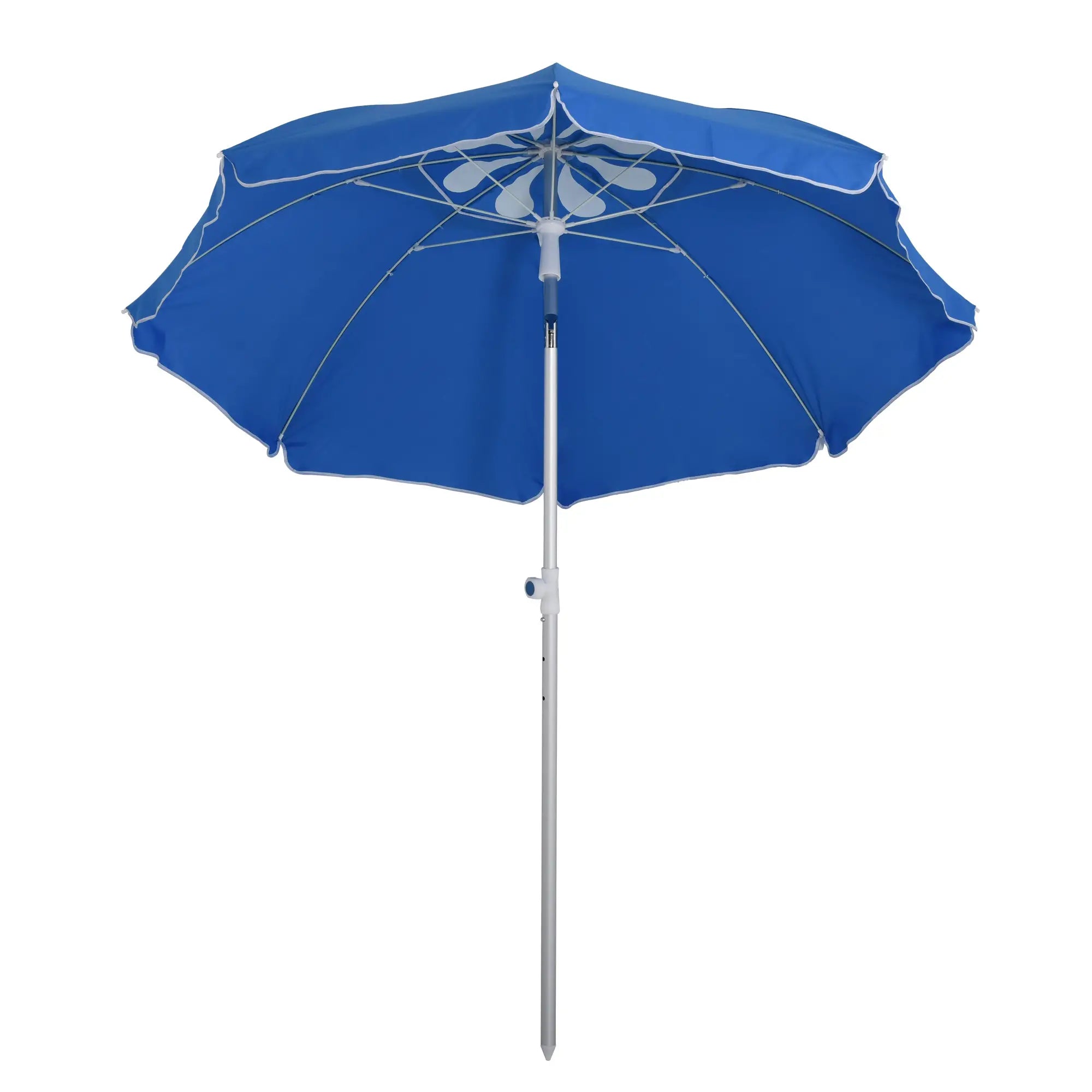 6.4ft Beach Umbrella, Aluminum Pole, Adjustable Tilt, Carry Bag, Blue Beach Umbrellas at Gallery Canada