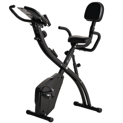 Folding Exercise Bike, 8-Level Magnetic Resistance, Adjustable Seat, Black