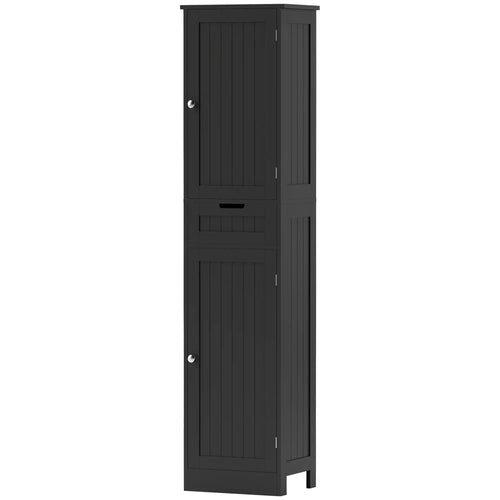 Freestanding Bathroom Cabinet, Drawer and 2 Doors, Tall Cupboard