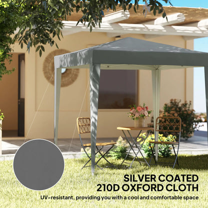 6.6'x6.6' Pop Up Canopy Tent, Instant Sun Shelter With Carry Bag, Grey Pop Up Canopies at Gallery Canada