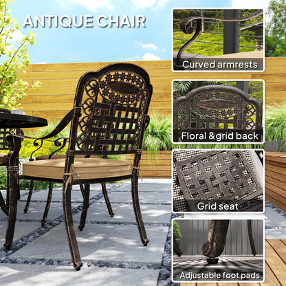 7-Piece Outdoor Dining Set, Aluminum Table and Chairs, 6-Person, Bronze Outdoor Dining Sets at Gallery Canada