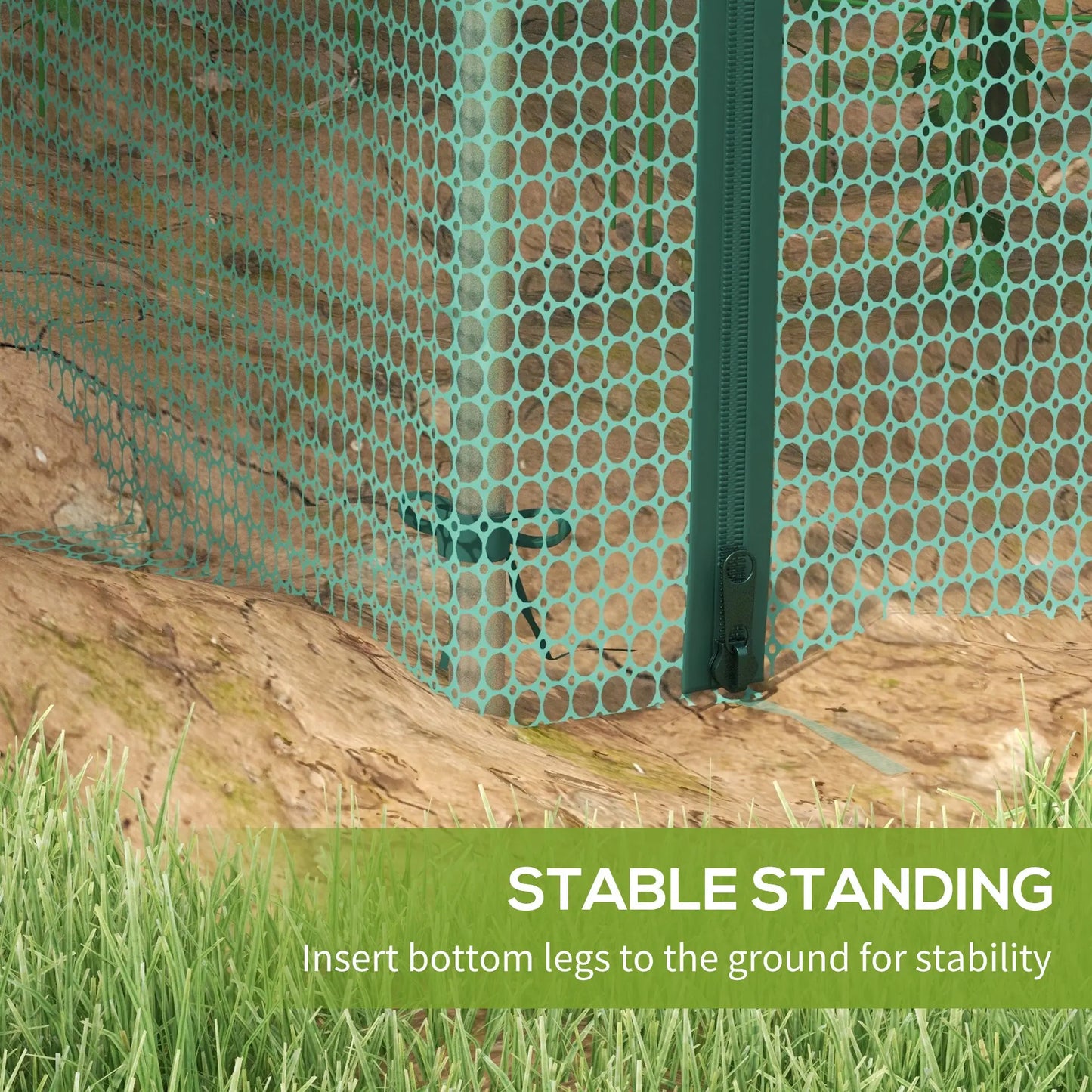 Cage de protection pour plantes 8,1' x 4,1', porte à fermeture éclair enroulable, cadre en acier galvanisé