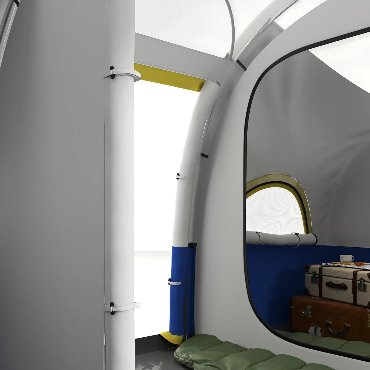 4-6 Person Camping Tent, 3 Room, 3000mm Waterproof, UPF30+, Blue Camping Tents at Gallery Canada