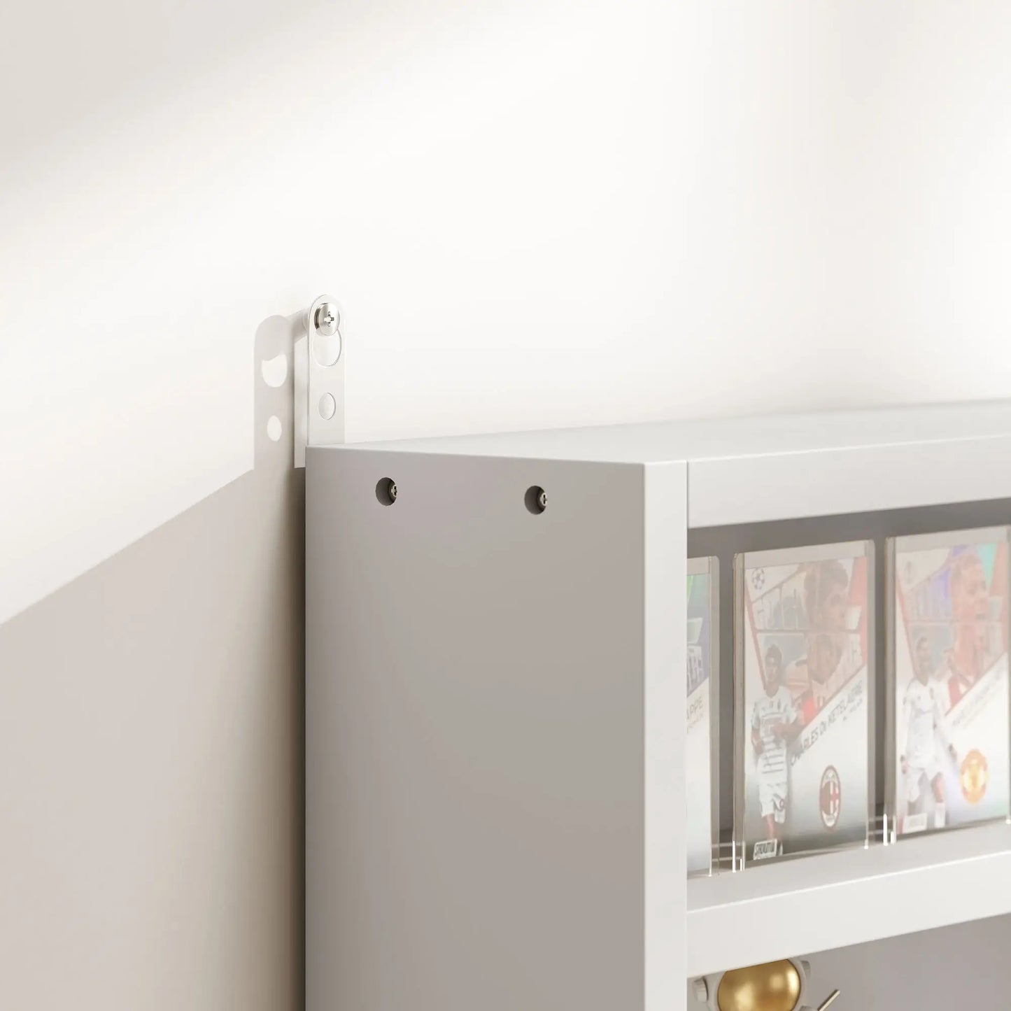 5-Tier Glass Display Cabinet, 2 Doors, 4 Adjustable Shelves, White Display Bookshelves at Gallery Canada