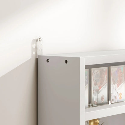 5-Tier Glass Display Cabinet, 2 Doors, 4 Adjustable Shelves, White Display Bookshelves at Gallery Canada