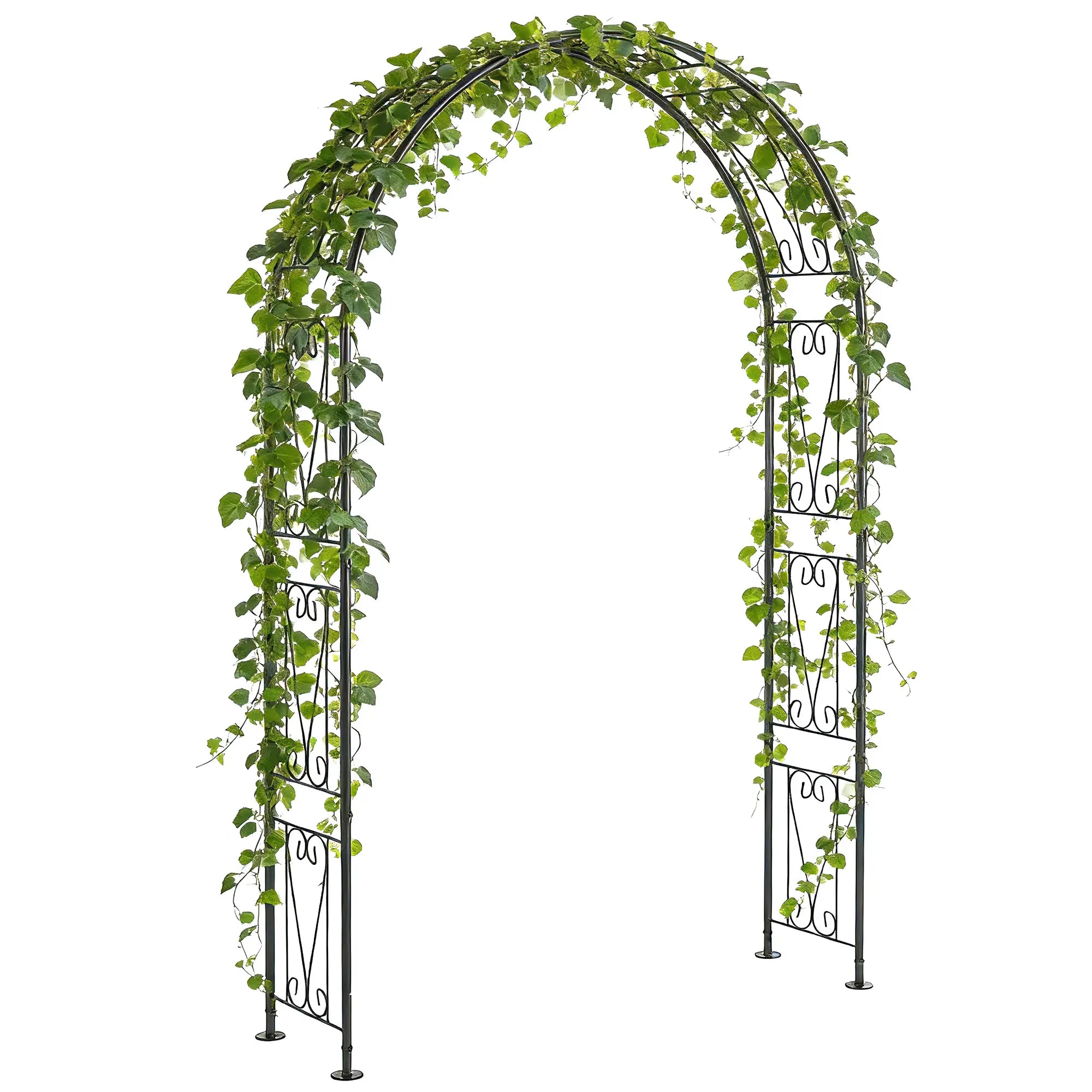 8 ft Garden Arch, Outdoor Trellis Arbor, Black Garden Arches at Gallery Canada