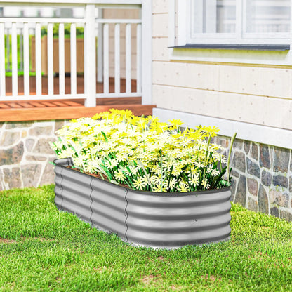 4.9 x 2 x 1ft Galvanized Raised Garden Bed, Metal Planter Box, Silver Galvanized Planter Boxes at Gallery Canada