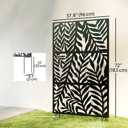 Metal Outdoor Privacy Screen, 72" x 38", Black Side Awnings at Gallery Canada