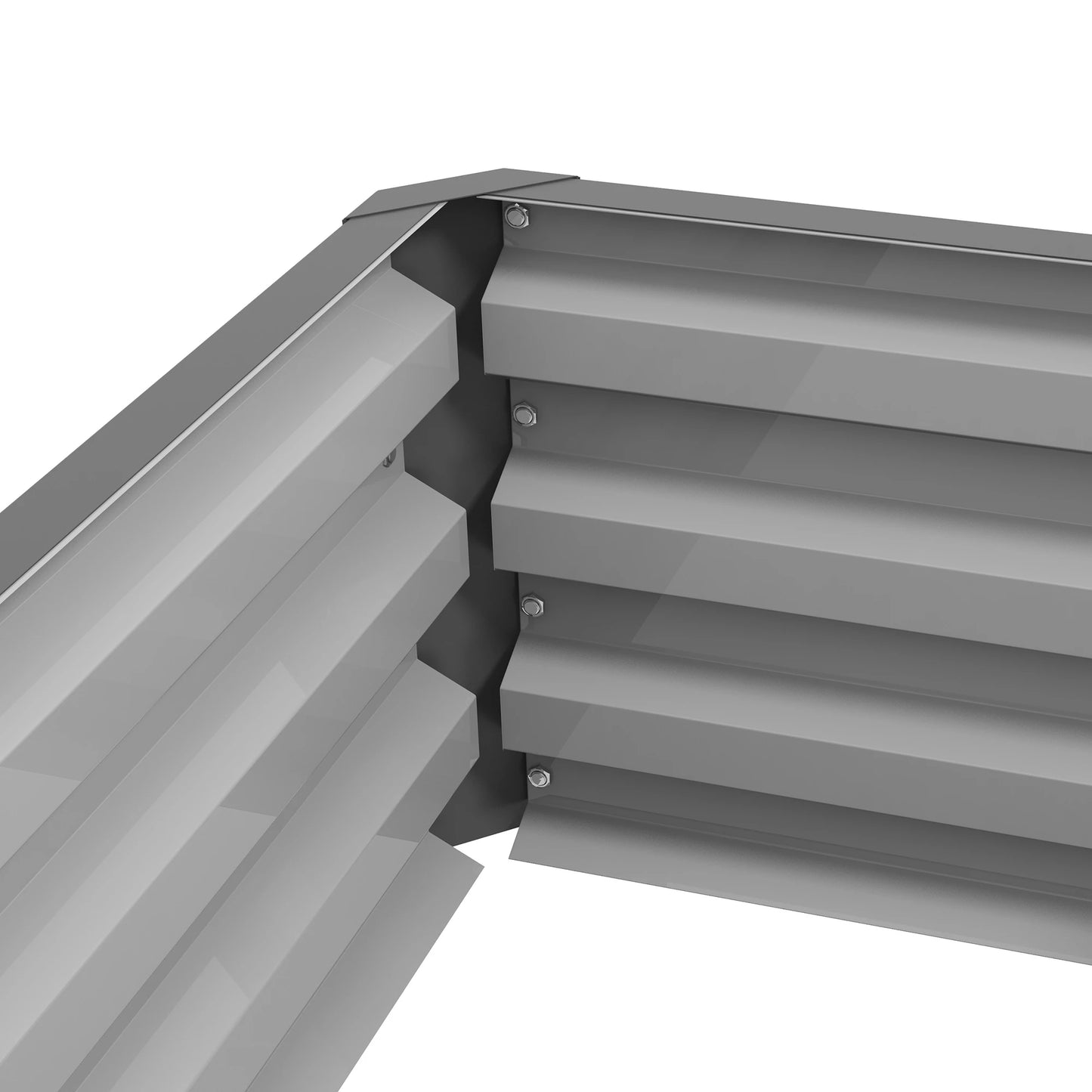 Galvanized Raised Garden Bed, Outdoor Planter Box, 4' x 2' x 1', Light Grey Galvanized Planter Boxes at Gallery Canada