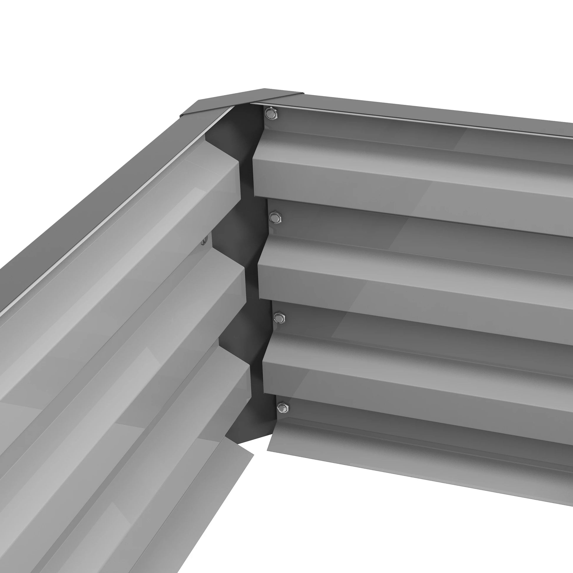 Galvanized Raised Garden Bed, Outdoor Planter Box, 4' x 2' x 1', Light Grey Galvanized Planter Boxes at Gallery Canada