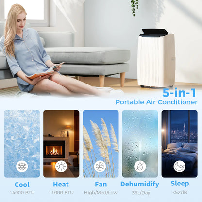14000 BTU 5-In-1 Portable Air Conditioner, White Air Conditioner at Gallery Canada