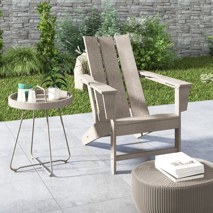 HDPE Plastic Adirondack Chair, High Back, Wide Armrests, Dark Grey Patio Chairs at Gallery Canada