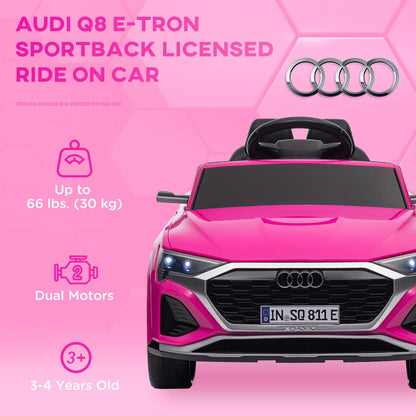 12V Kids Electric Car, Audi Q8 etron Sportback, Remote Control, Pink Electric Toy Cars at Gallery Canada