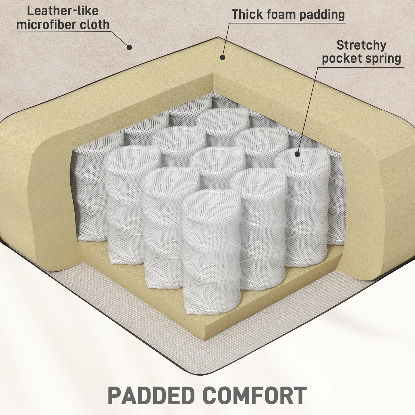 Manual Recliner Chair, Vibration Massage, Side Pockets, Microfibre, Cream White Sofas & Reclining Chairs at Gallery Canada