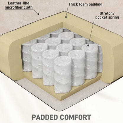 Manual Recliner Chair, Vibration Massage, Side Pockets, Microfibre, Cream White Sofas & Reclining Chairs at Gallery Canada