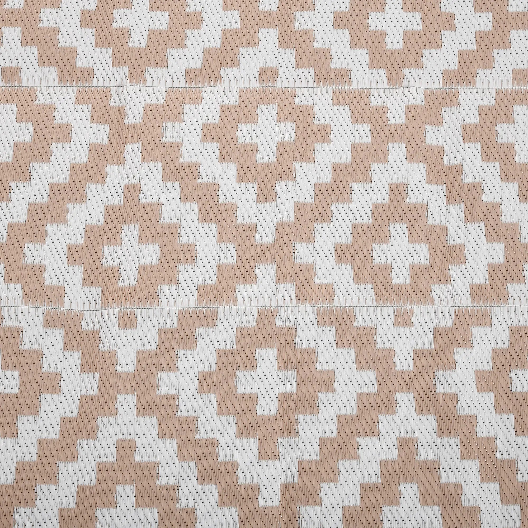 Reversible Outdoor RV Rug, Patio Floor Mat, 6' x 9', White, Coffee Garden Decor at Gallery Canada