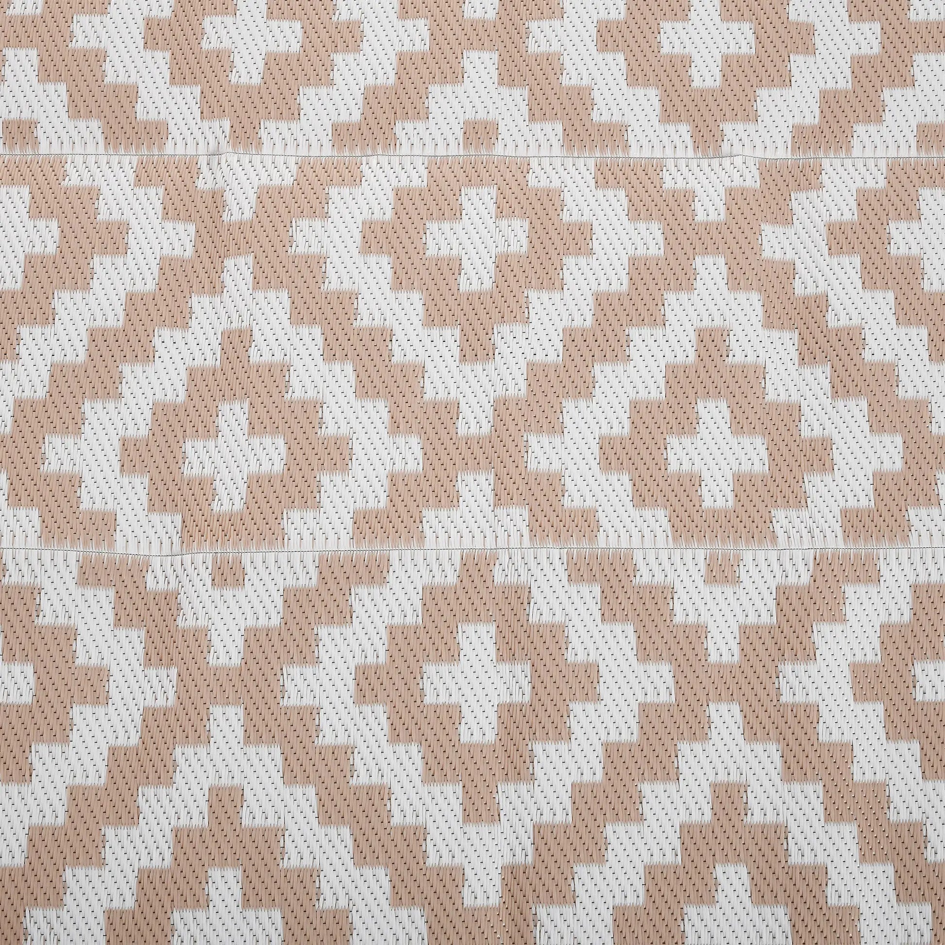 Reversible Outdoor RV Rug, Patio Floor Mat, 6' x 9', White, Coffee Garden Decor at Gallery Canada