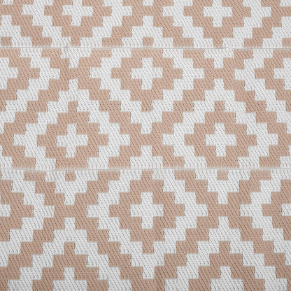 Reversible Outdoor RV Rug, Patio Floor Mat, 6' x 9', White, Coffee Garden Decor at Gallery Canada