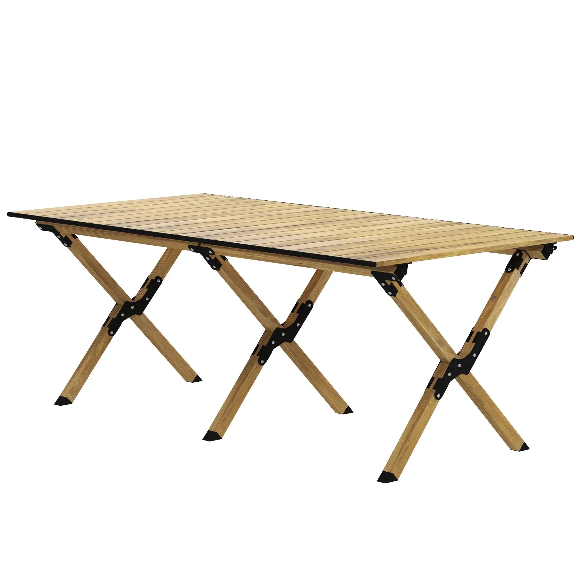 Folding Picnic Table, Portable Aluminum Camping Table, Natural Picnic Tables & Camping Chairs Natural at Gallery Canada