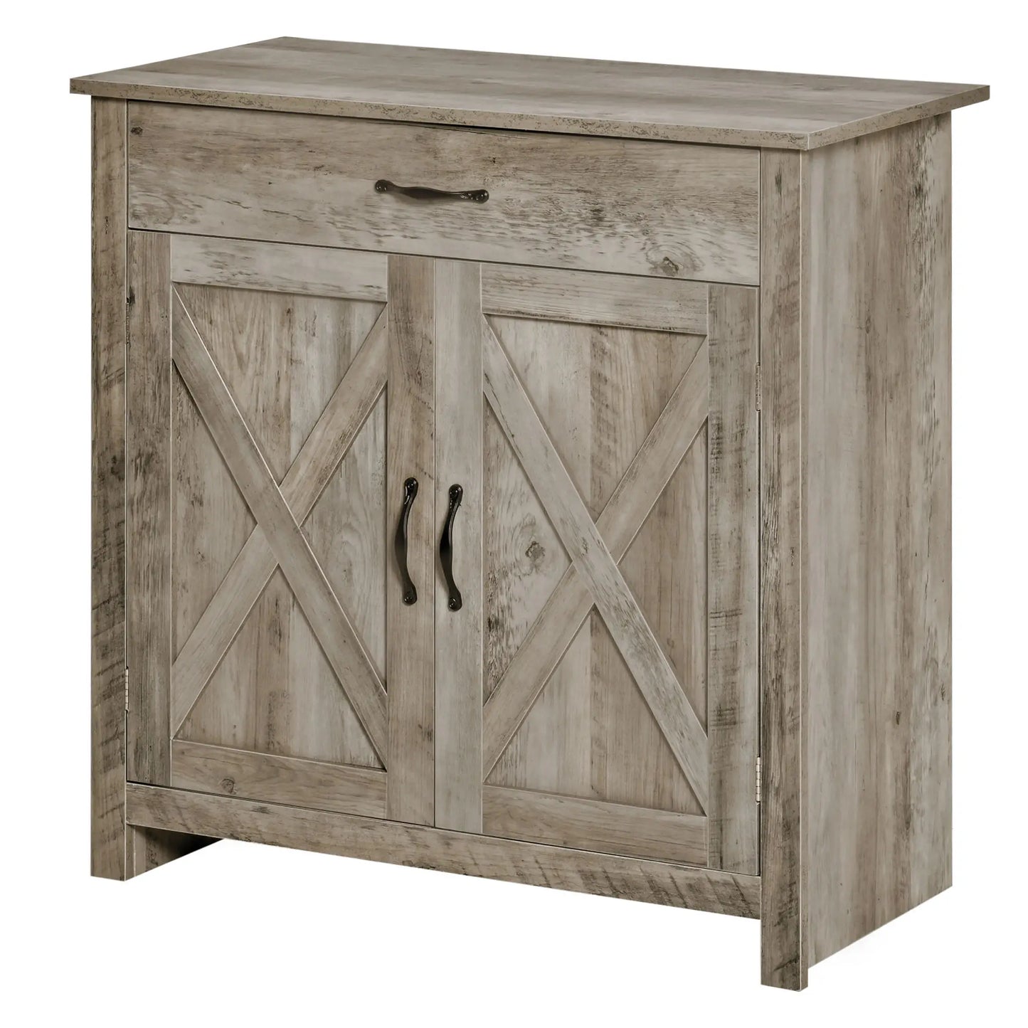 Farmhouse Sideboard Buffet, Storage Cabinet with Barn Doors, Ash Grey Bar Cabinets at Gallery Canada