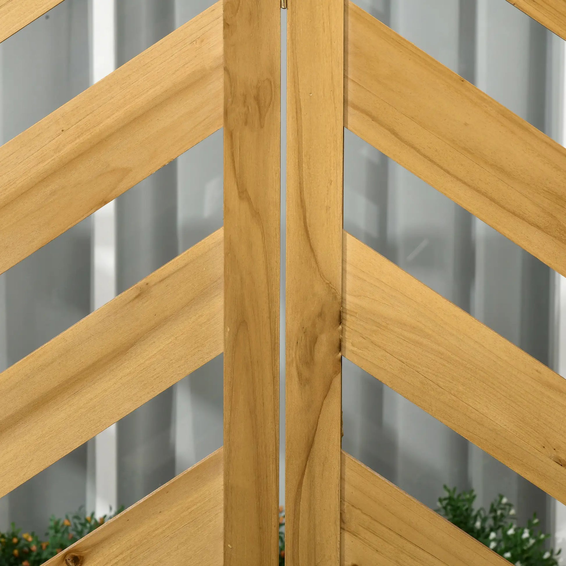 65" Folding Privacy Screen With Planters, For Patio Deck, Brown Side Awnings at Gallery Canada