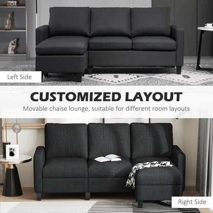L-Shape Sectional Sofa with Ottoman, Living Room, Dark Grey Sofas & Reclining Chairs at Gallery Canada