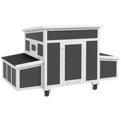 Wooden Chicken Coop With Nesting Box, 6 Chickens, Dark Grey Chicken Coops at Gallery Canada