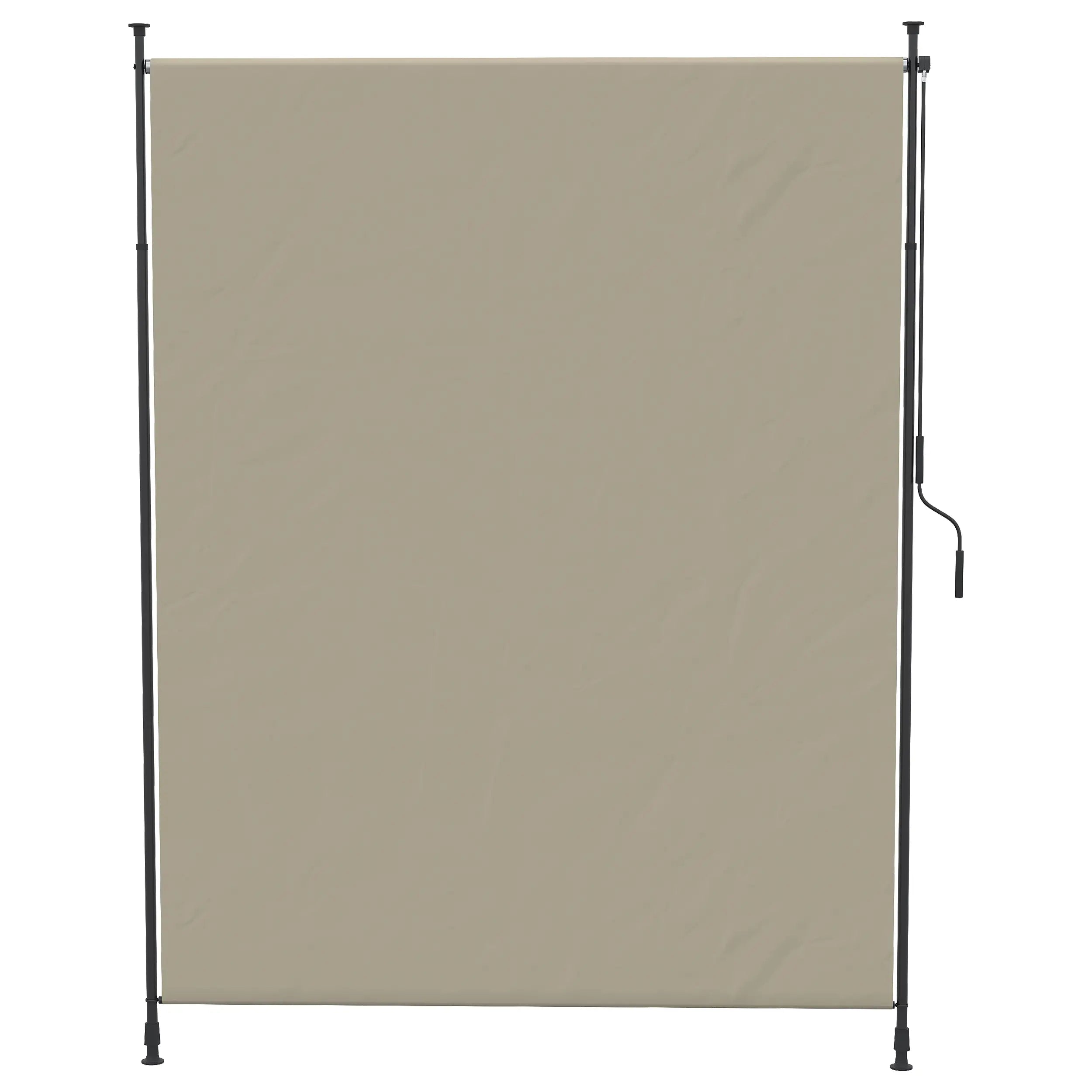 7' x 10' Retractable Patio Awning, Manual Outdoor Privacy Screen, Beige Retractable Side Awning Beige at Gallery Canada