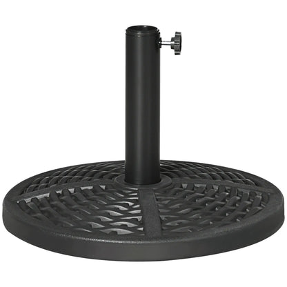 18" Heavy Duty Round Market Umbrella Base, Rattan Design, Black Umbrella Bases at Gallery Canada