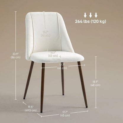 Upholstered Dining Chairs Set of 4, Velvet Accent Chair, Cream White Bar Stools at Gallery Canada