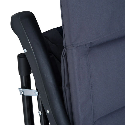 Folding Rocking Chair Set, 2 Padded Rockers with Armrest, Navy Blue Outdoor Rocking Chairs at Gallery Canada