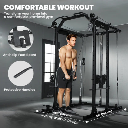 Multi-Functional Power Rack, Smith Machine Cable Crossover System Power Towers at Gallery Canada