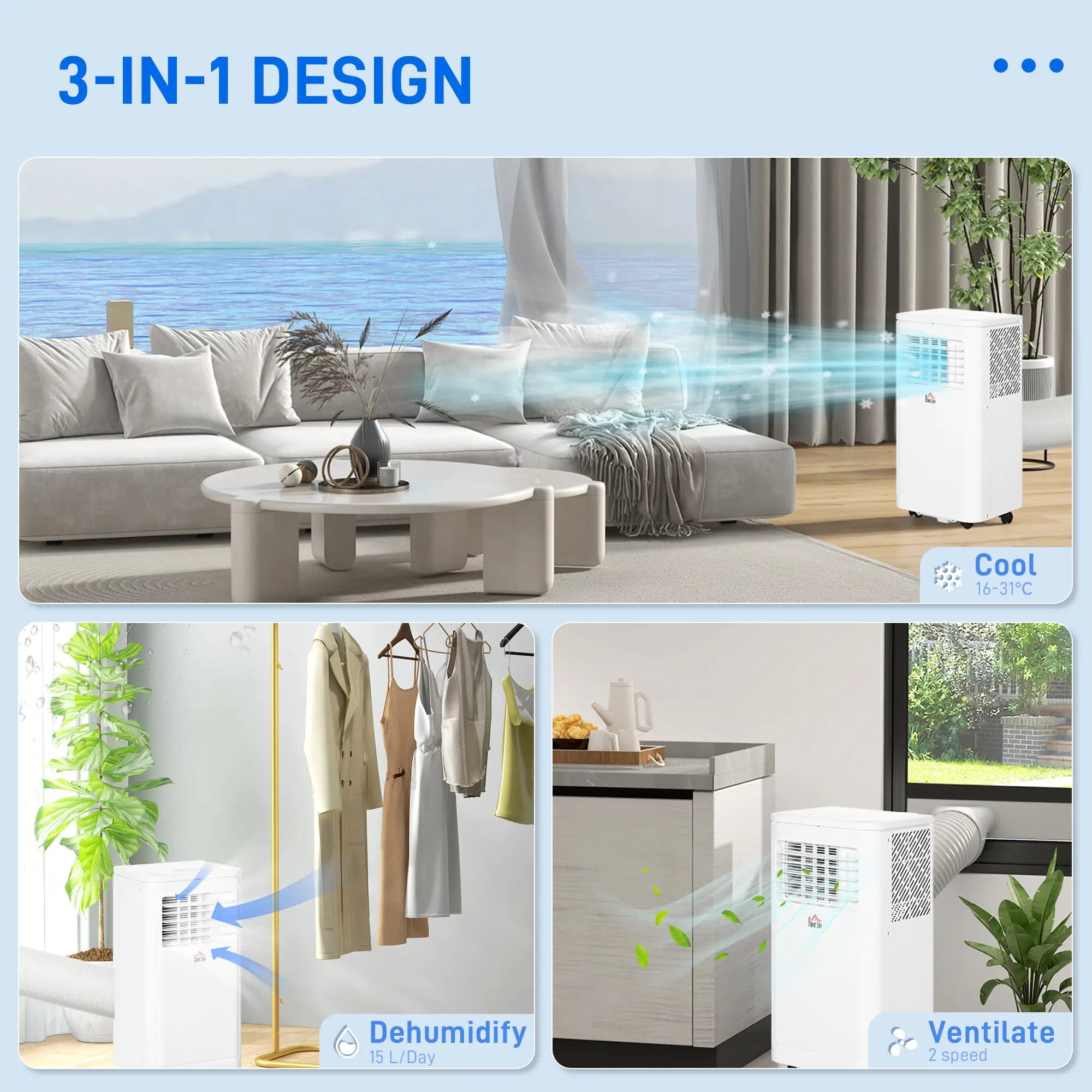 8000 BTU Portable Air Conditioner, 344 Sq. Ft., White Air Conditioner at Gallery Canada