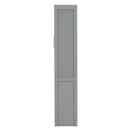 Murphy Bed with Shelves, Dual Piston Mechanism, 87.5" L x 16" W x 84" H, Grey Bed Frames at Gallery Canada