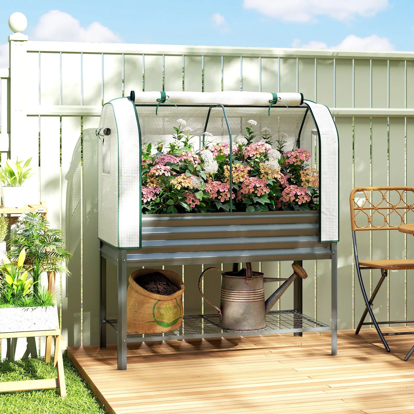 Galvanised Raised Garden Bed, Greenhouse Cover, Metal Planter Box, Dark Grey Elevated Garden Beds at Gallery Canada