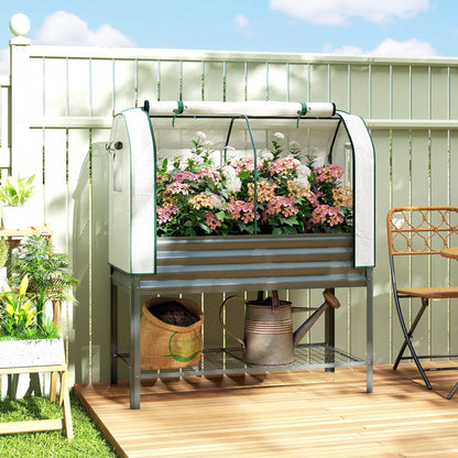 Galvanised Raised Garden Bed, Greenhouse Cover, Metal Planter Box, Dark Grey Elevated Garden Beds at Gallery Canada