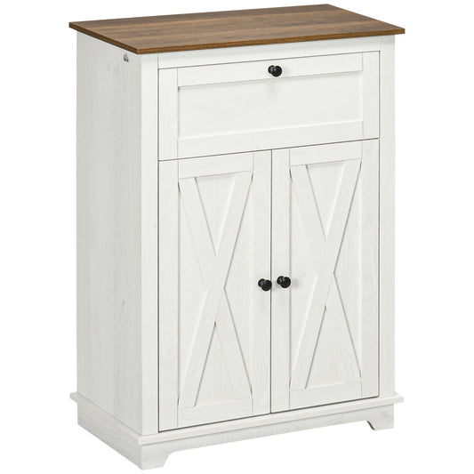 Farmhouse Sideboard Storage Cabinet with Doors and Drawer for Kitchen, Living room, 23.6" x 11.8" x 34.4", White - Gallery Canada