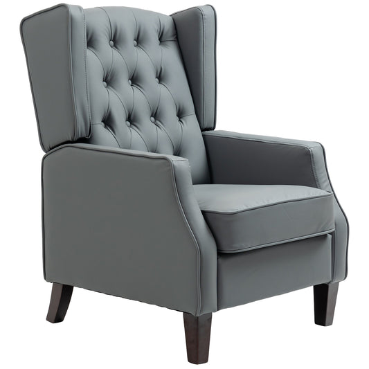 Faux Leather Armchair, Modern Accent Chair with Thick Padding for Living Room, Bedroom, Home Office, Grey at Gallery Canada