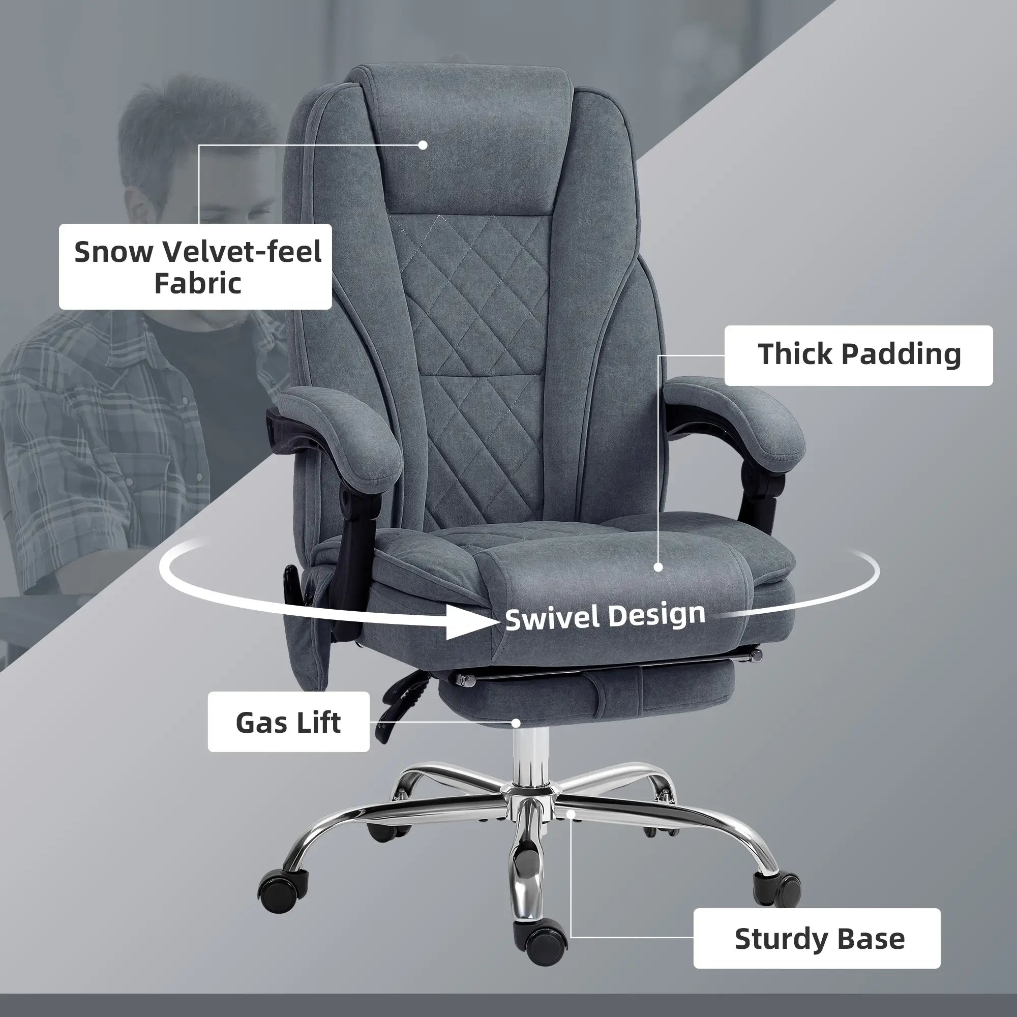 Massage Office Chair, Reclining Computer Chair, Adjustable Height, Footrest, Dark Grey Massage Chairs at Gallery Canada