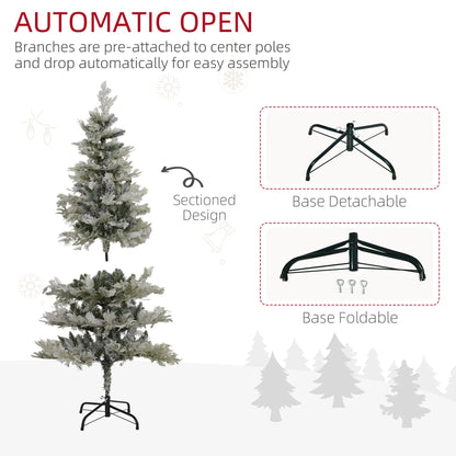 5 Feet Pencil Artificial Christmas Tree, 517 Cypress Branches, Auto Open, Green