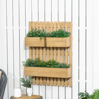 3 Box Raised Garden Bed with Trellis, Wall-Mounted Wood Planter Raised Garden Beds at Gallery Canada