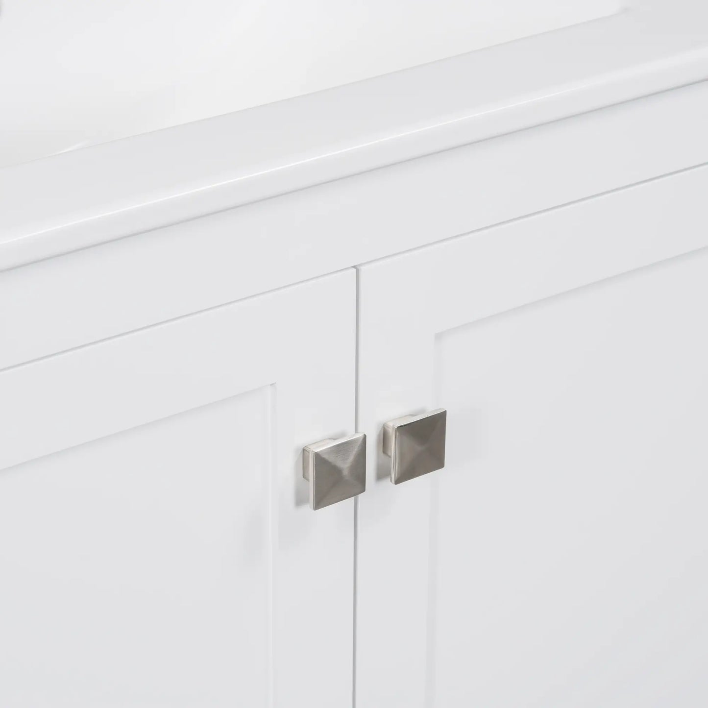 Single Sink Bathroom Vanity, Solid Wood, Soft-Close Doors, 30" L x 18.5" W x 34" H, White Sink Cabinets at Gallery Canada
